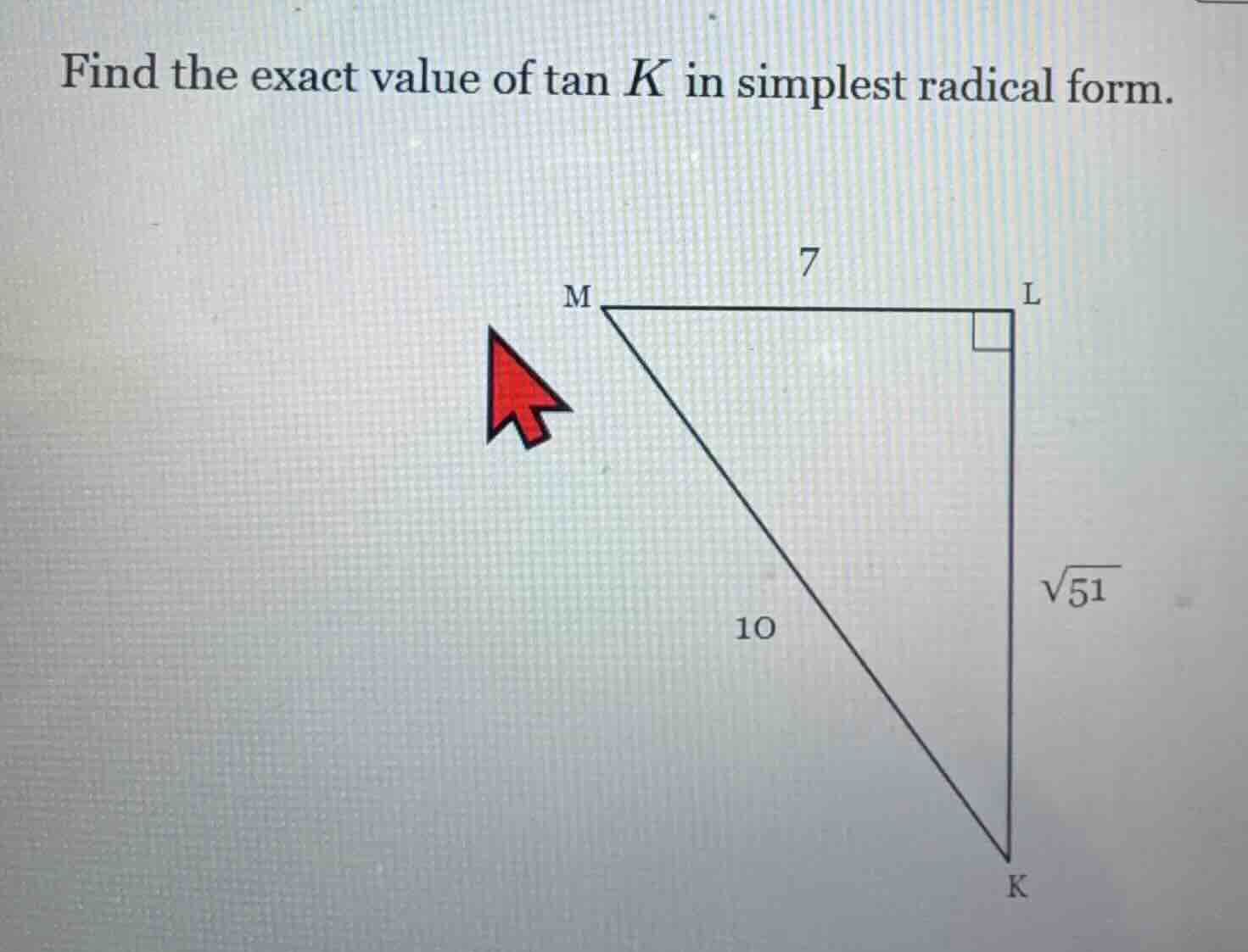find the exact value of \\(\\tan k\\) in simplest radical form.