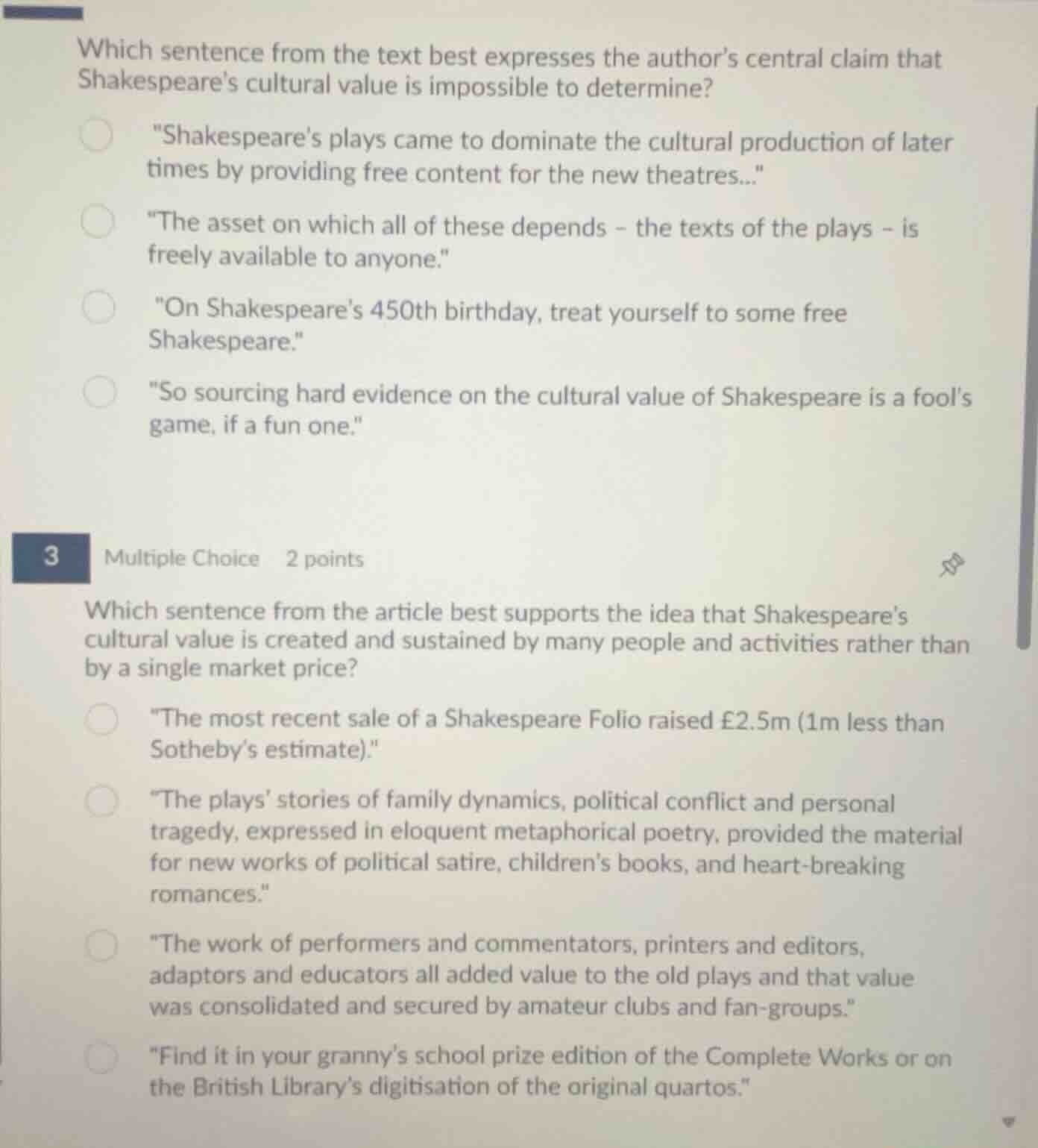 which sentence from the text best expresses the author’s central claim …
