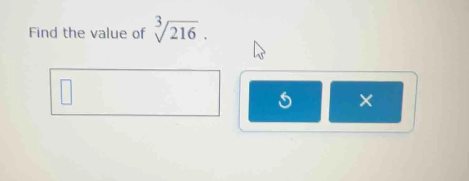 find the value of \\(sqrt3{216}\\).