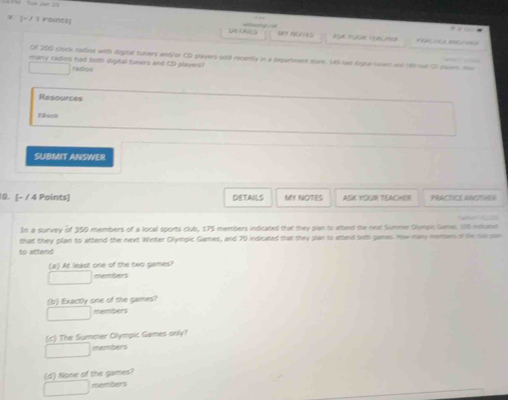 9. -/1 points of 200 clock radios with digital tuners and/or cd players…