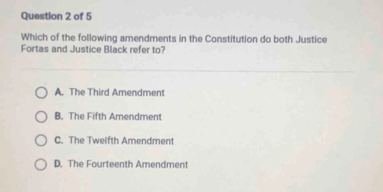 question 2 of 5 which of the following amendments in the constitution d…