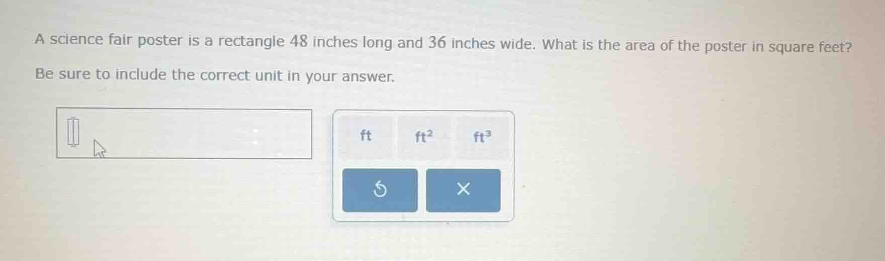 a science fair poster is a rectangle 48 inches long and 36 inches wide.…