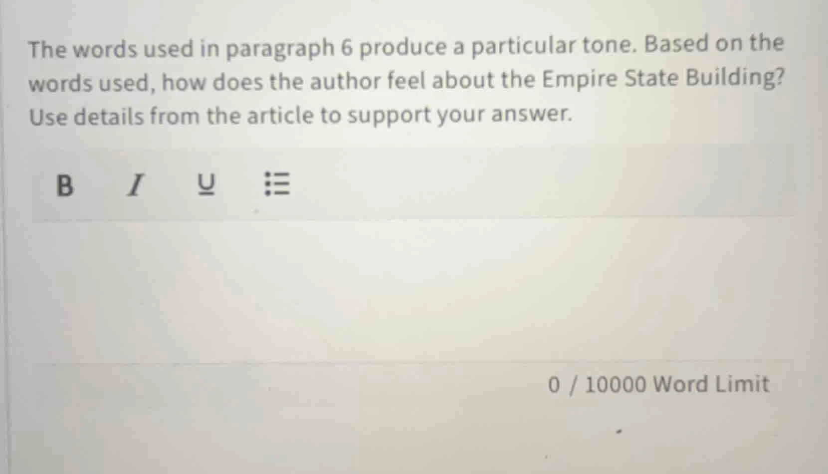 the words used in paragraph 6 produce a particular tone. based on the w…