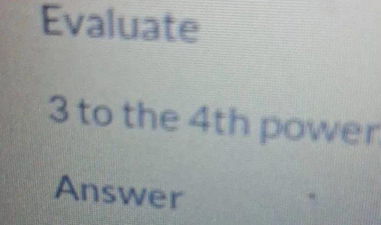 evaluate 3 to the 4th power answer
