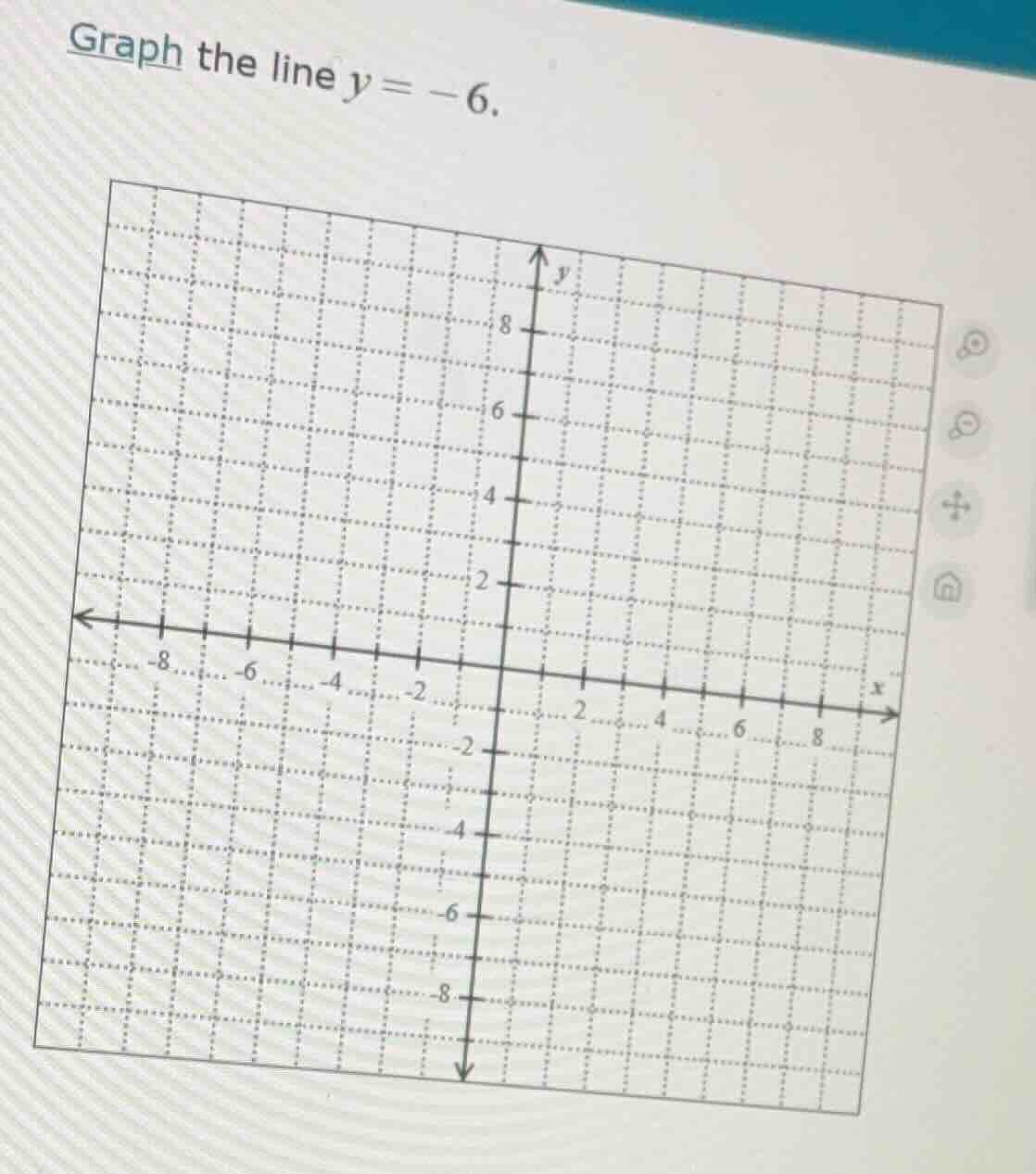 graph the line $y = -6$.
