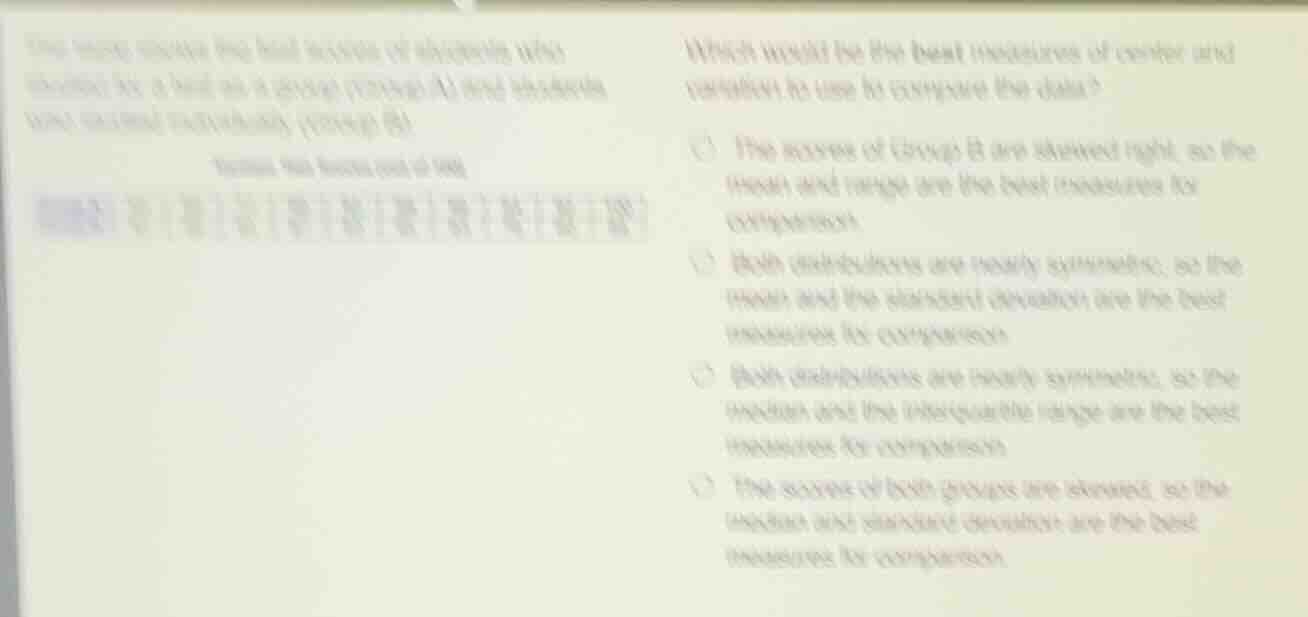 the scores (shown as big hall session) of students who studied for a te…