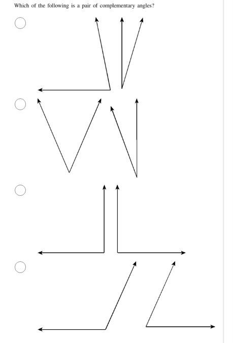 which of the following is a pair of complementary angles?