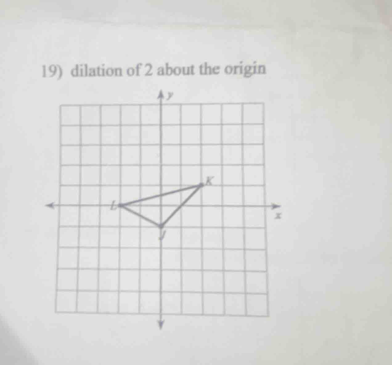 19) dilation of 2 about the origin