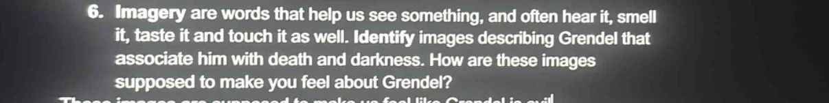 6. imagery are words that help us see something, and often hear it, sme…