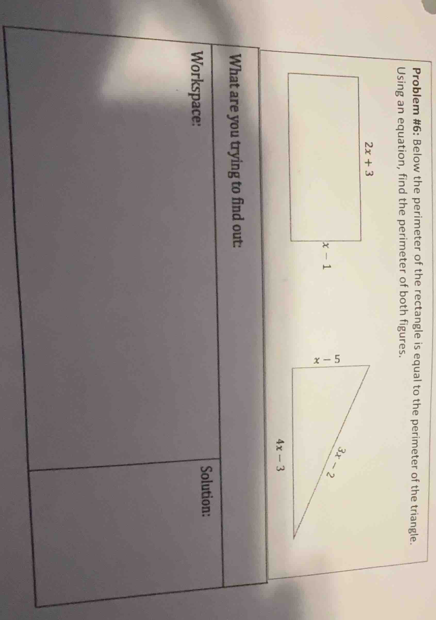 problem #6: below the perimeter of the rectangle is equal to the perime…
