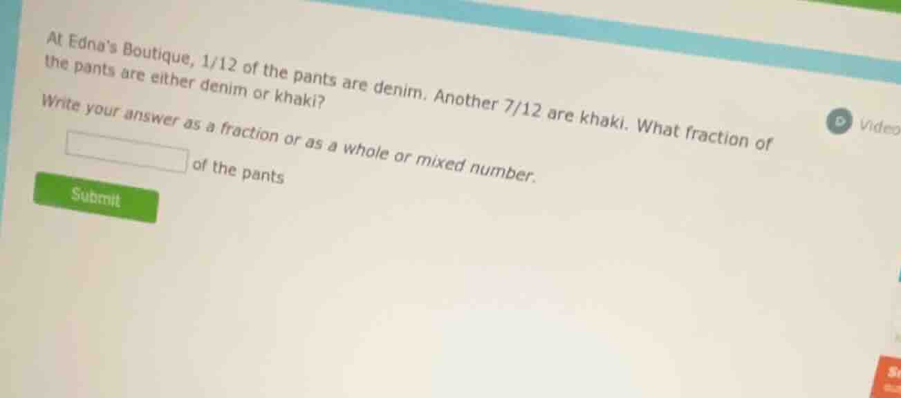 at ednas boutique, 1/12 of the pants are denim. another 7/12 are khaki.…