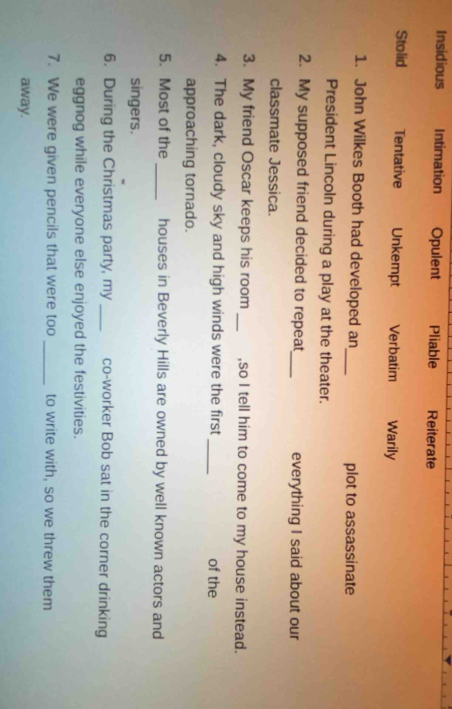 1. john wilkes booth had developed an ____ plot to assassinate presiden…
