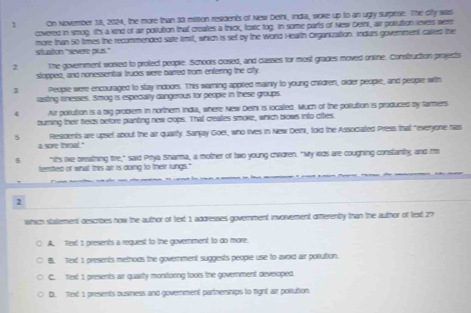 1 on november 18, 2024, the more than 33 million residents of new delhi…