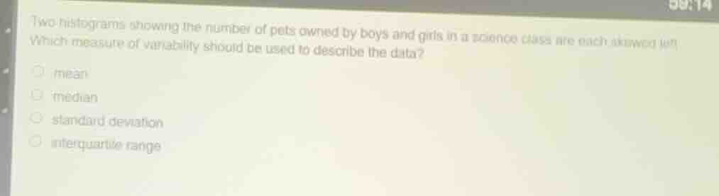 two histograms showing the number of pets owned by boys and girls in a …