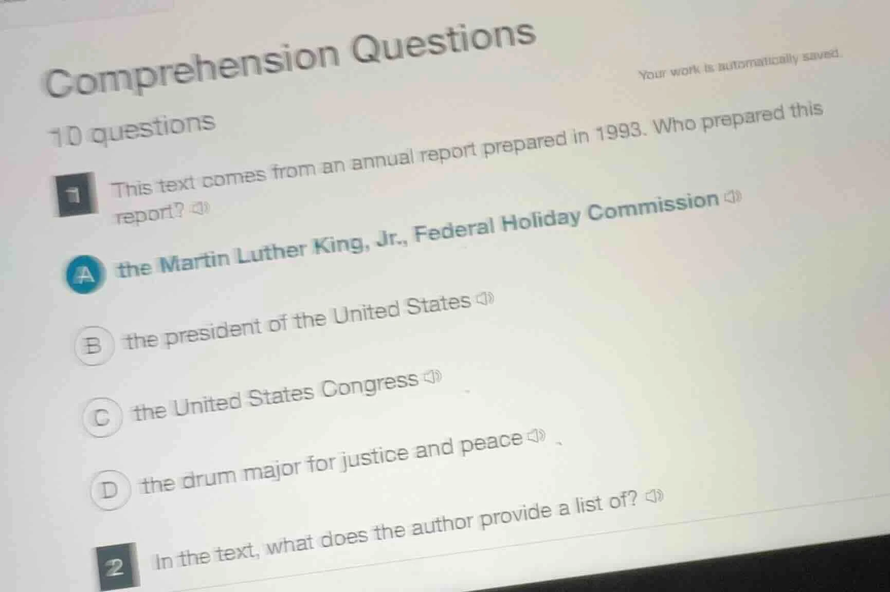 comprehension questions 10 questions 1 this text comes from an annual r…