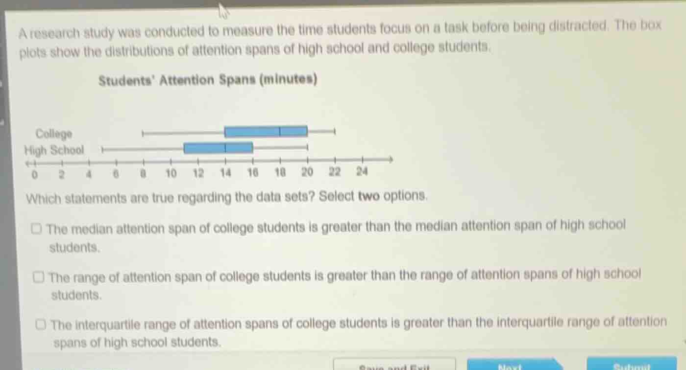 a research study was conducted to measure the time students focus on a …