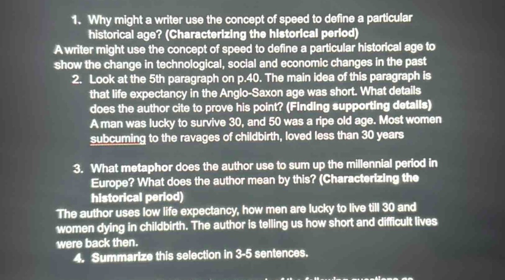 1. why might a writer use the concept of speed to define a particular h…