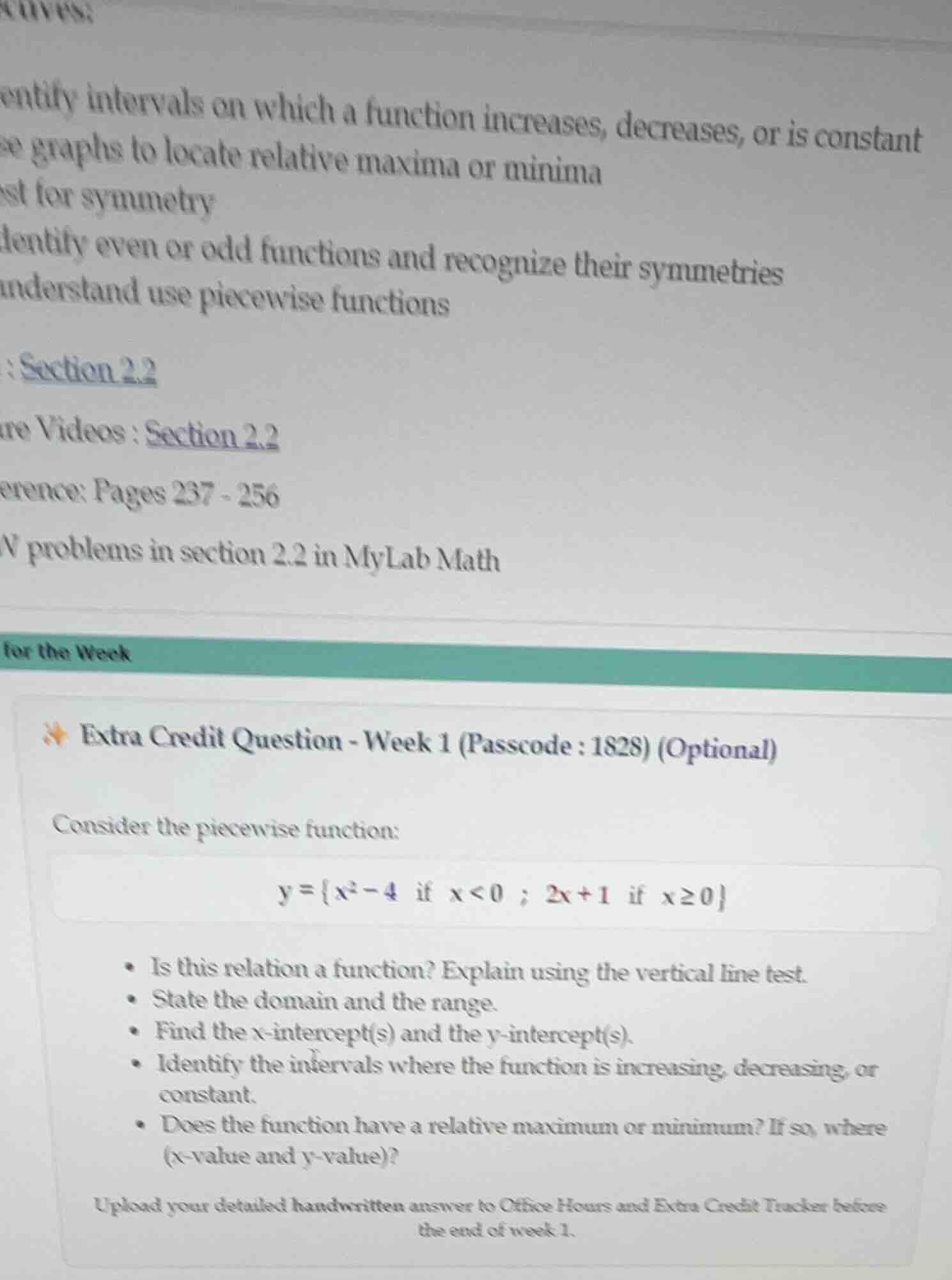 identify intervals on which a function increases, decreases, or is cons…