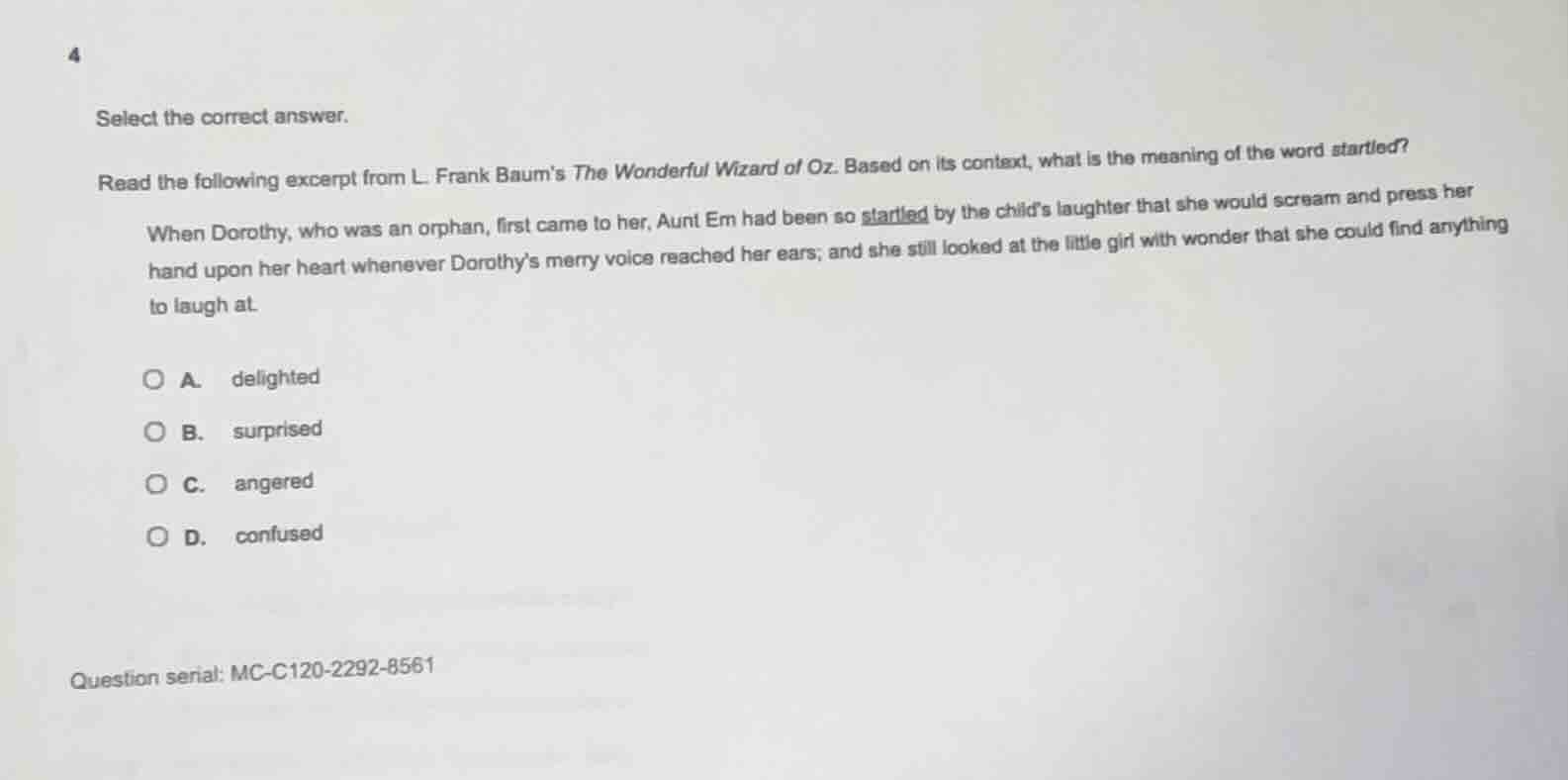 4 select the correct answer. read the following excerpt from l. frank b…