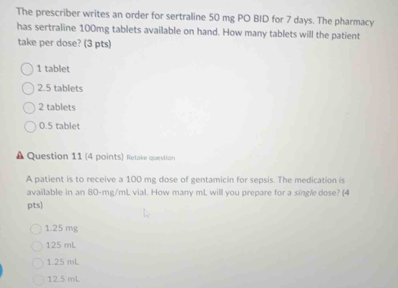 the prescriber writes an order for sertraline 50 mg po bid for 7 days. …