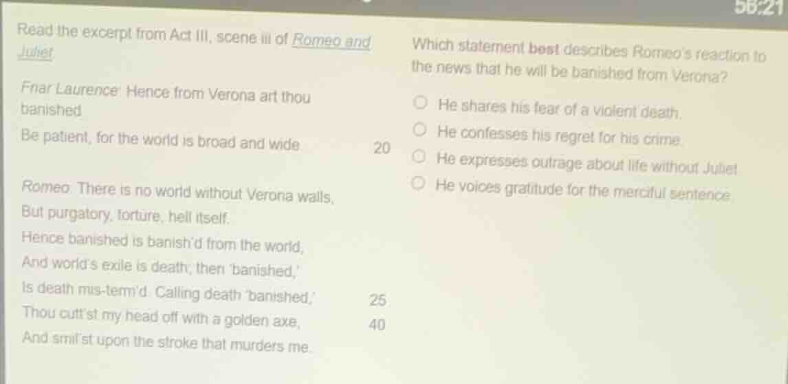 read the excerpt from act iii, scene iii of romeo and juliet friar laur…