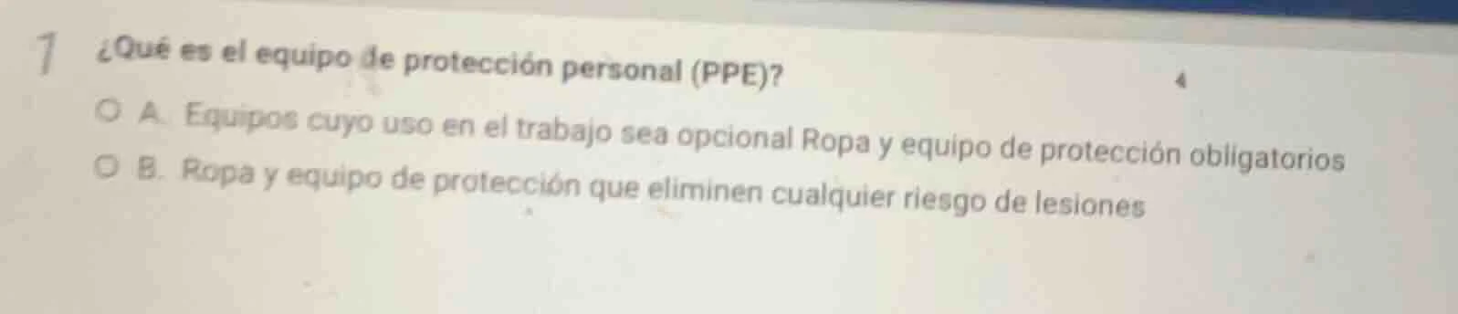 1 ¿qué es el equipo de protección personal (ppe)? a. equipos cuyo uso e…