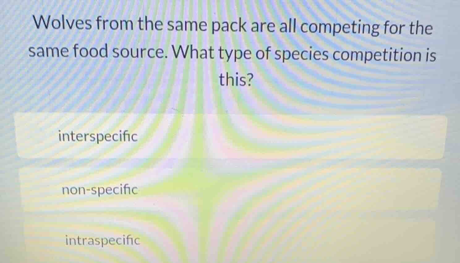 wolves from the same pack are all competing for the same food source. w…