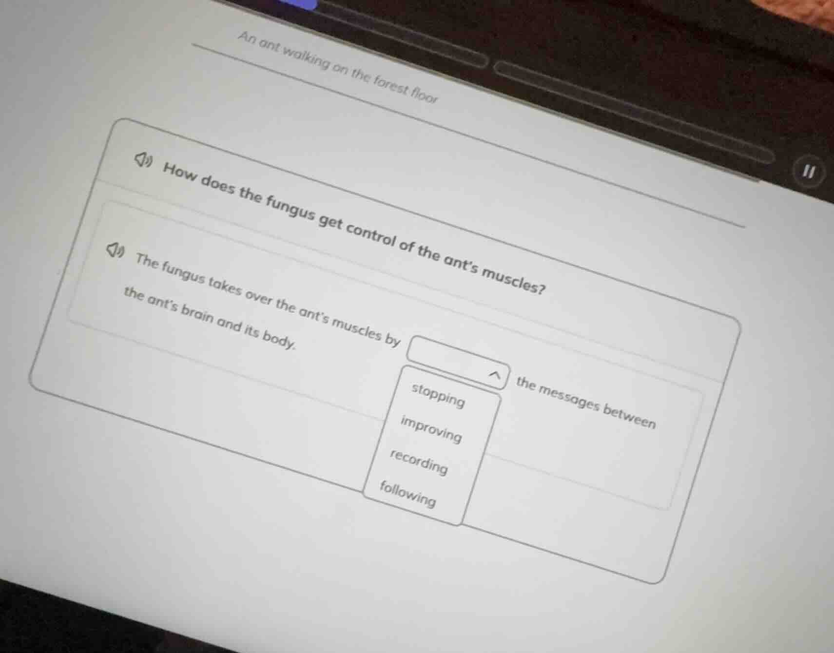 an ant walking on the forest floor how does the fungus get control of t…