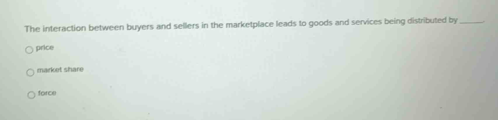 the interaction between buyers and sellers in the marketplace leads to …