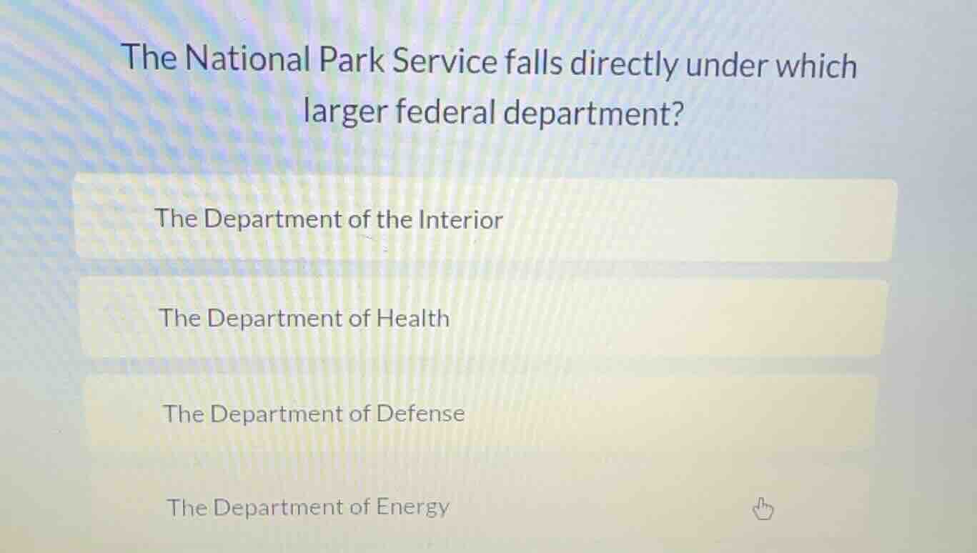 the national park service falls directly under which larger federal dep…