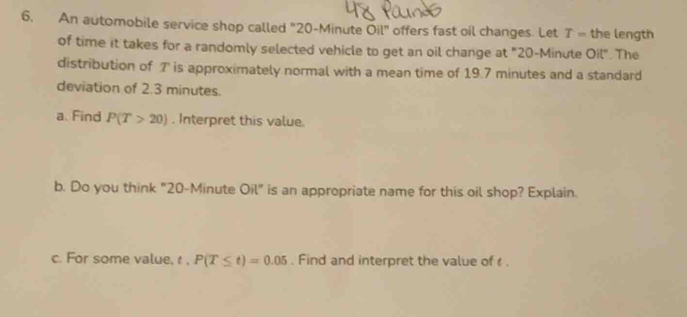 6. an automobile service shop called \20 - minute oil\ offers fast oil …