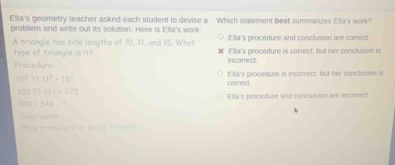 ellas geometry teacher asked each student to devise a problem and write…