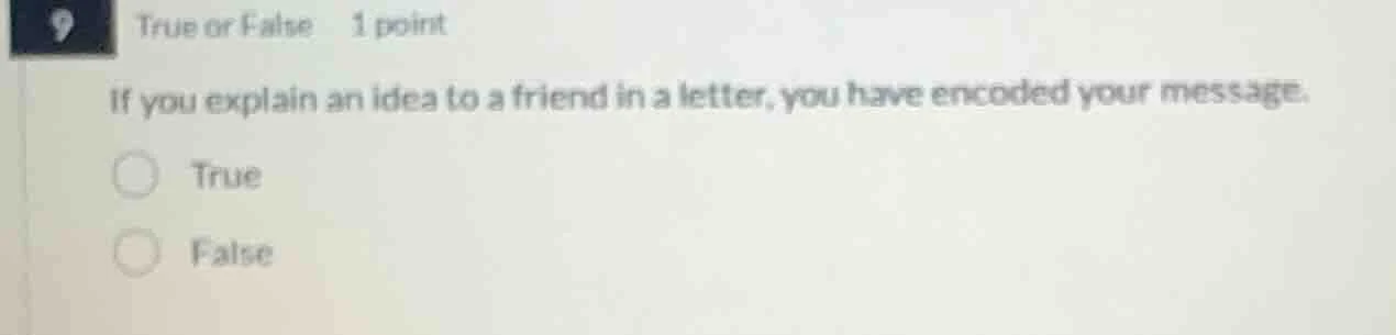 true or false 1 point if you explain an idea to a friend in a letter, y…