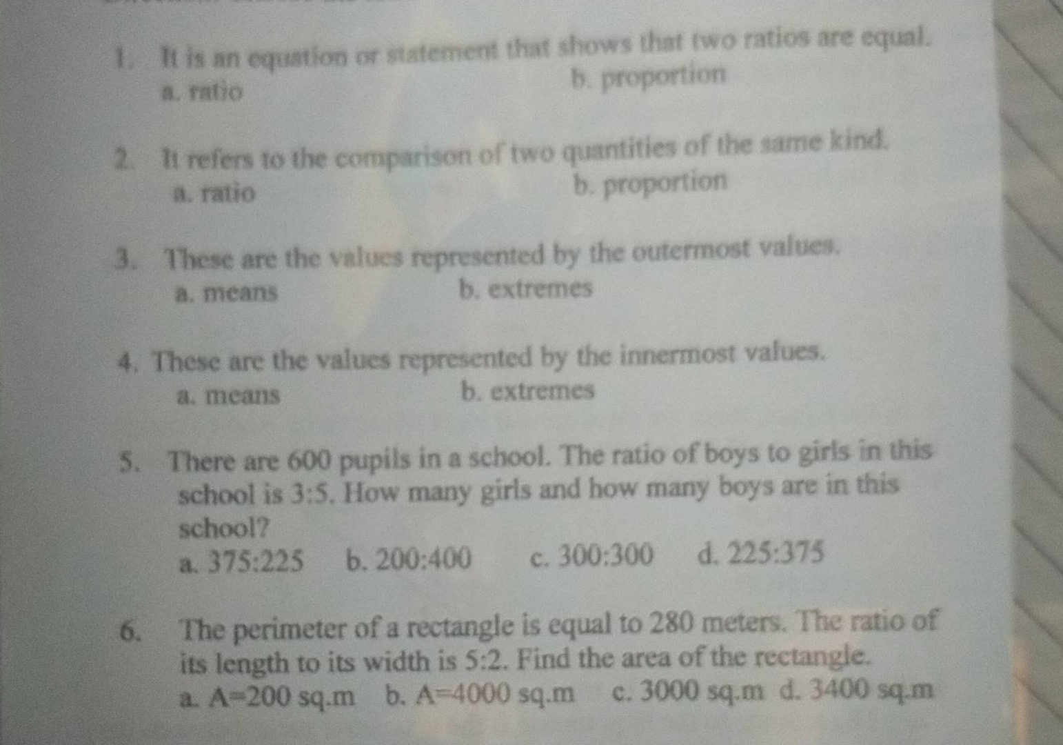 1. it is an equation or statement that shows that two ratios are equal.…