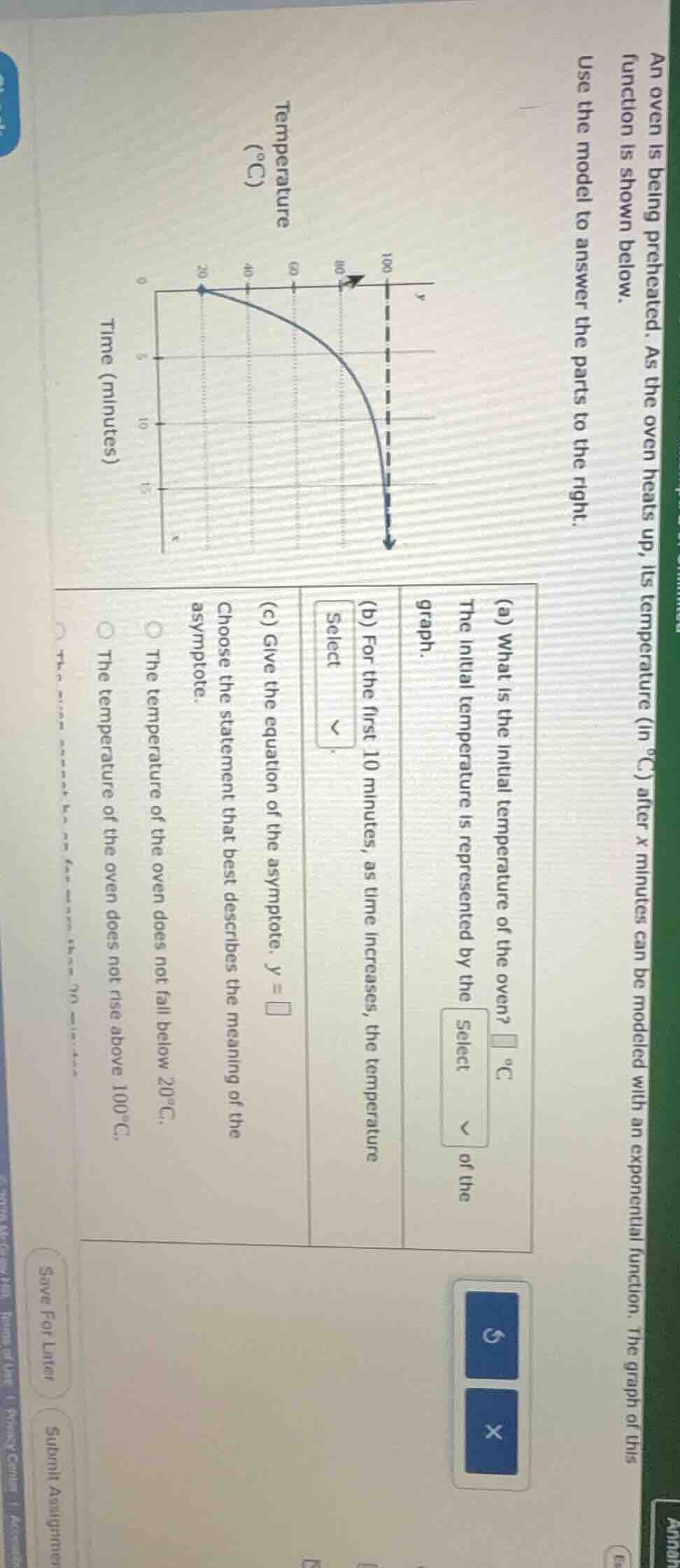 an oven is being preheated. as the oven heats up, its temperature (in °…