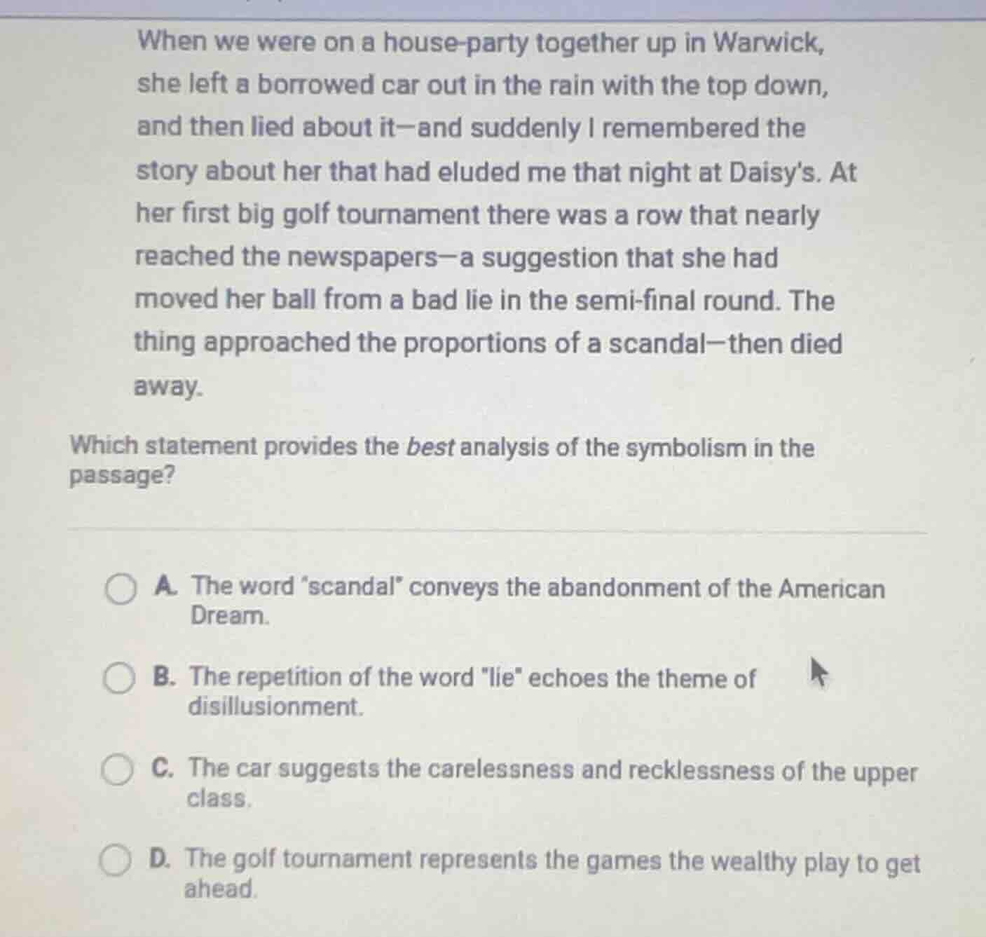 when we were on a house - party together up in warwick, she left a borr…