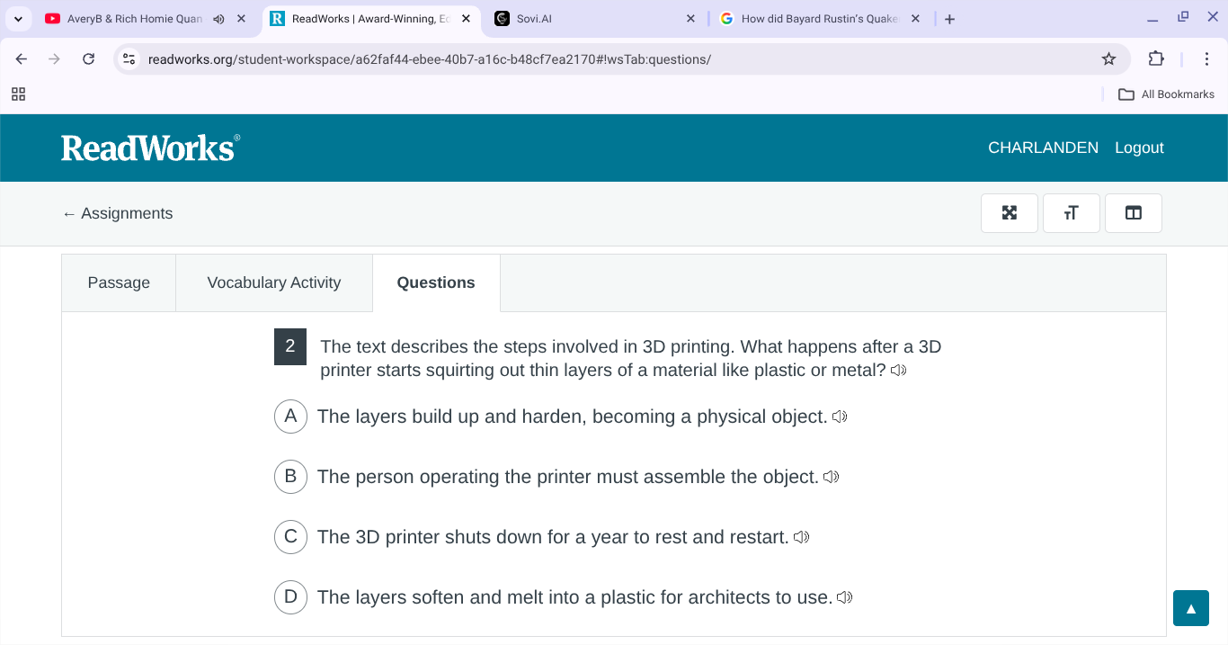 2 the text describes the steps involved in 3d printing. what happens af…