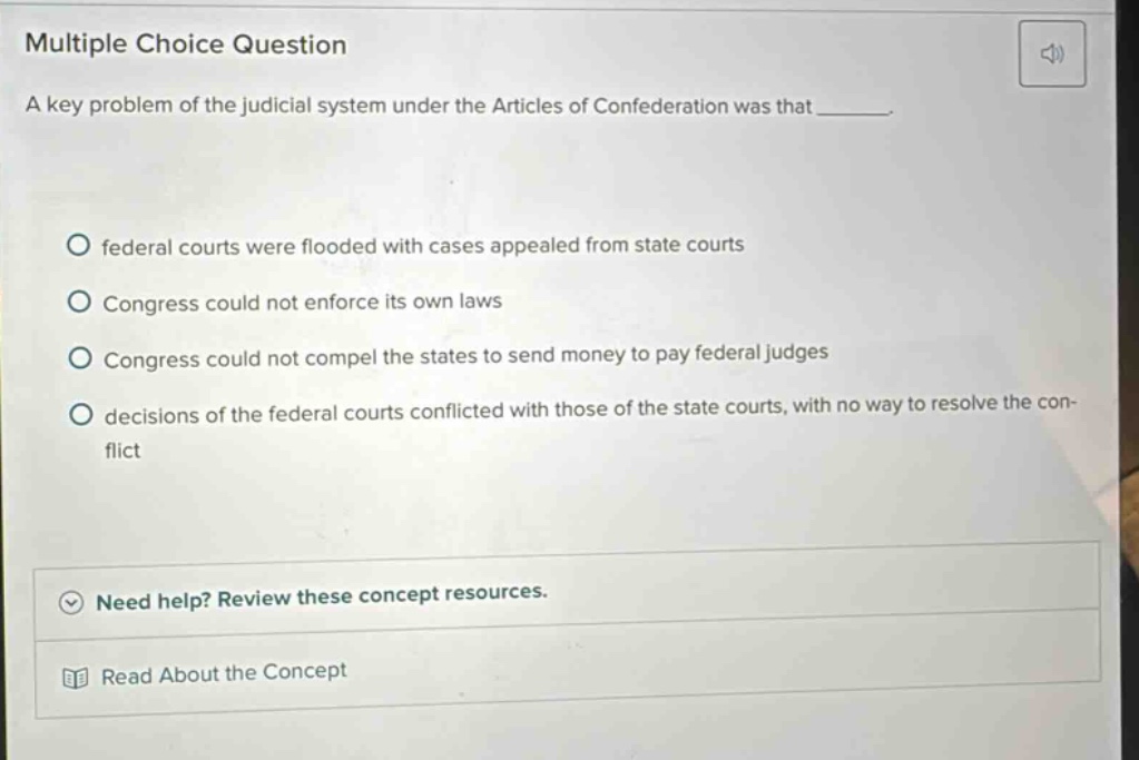 multiple choice question a key problem of the judicial system under the…