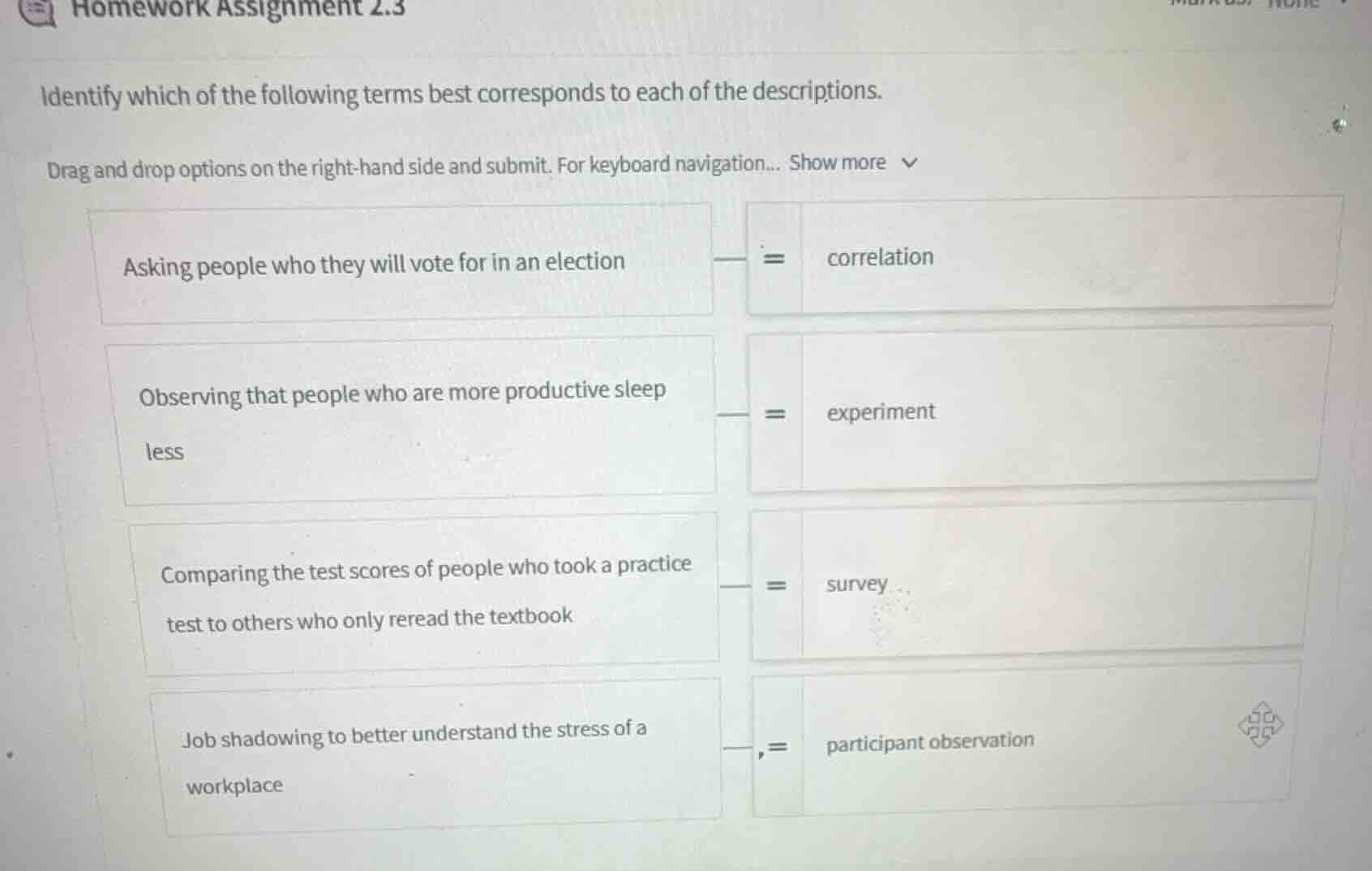 homework assignment 2.3 identify which of the following terms best corr…
