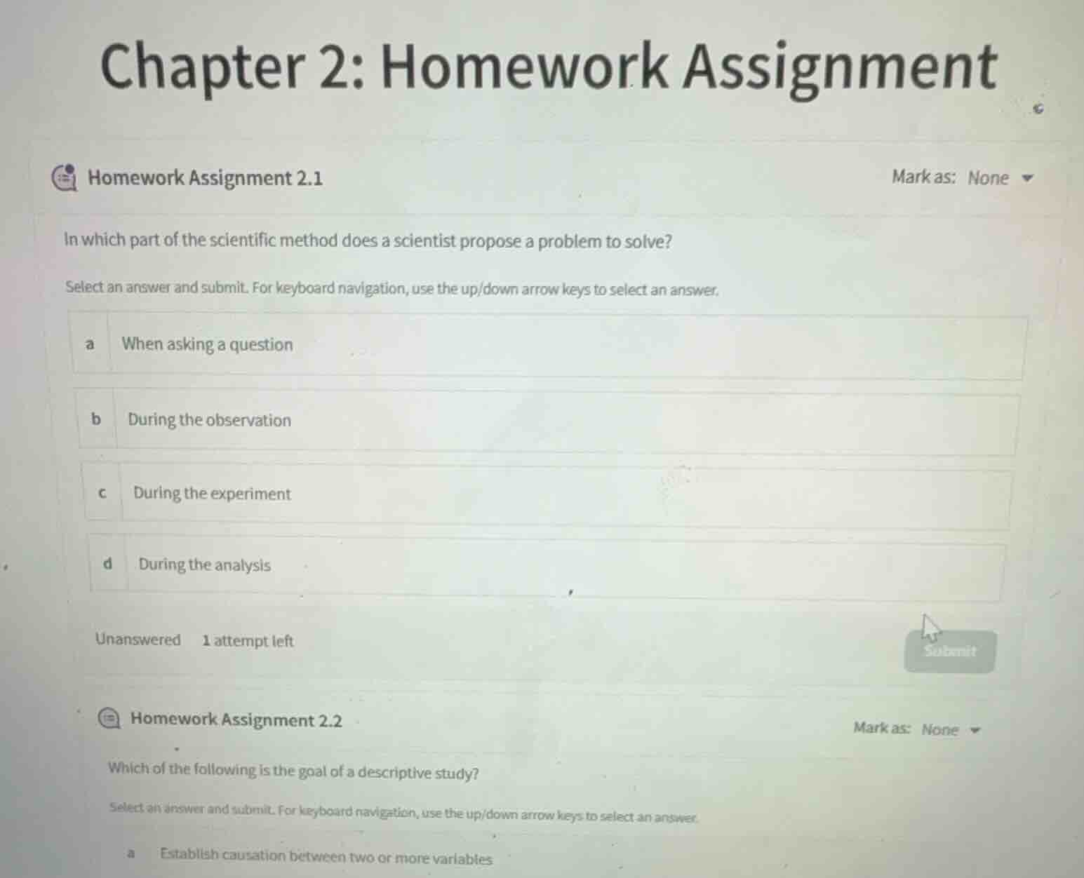 chapter 2: homework assignment homework assignment 2.1 in which part of…
