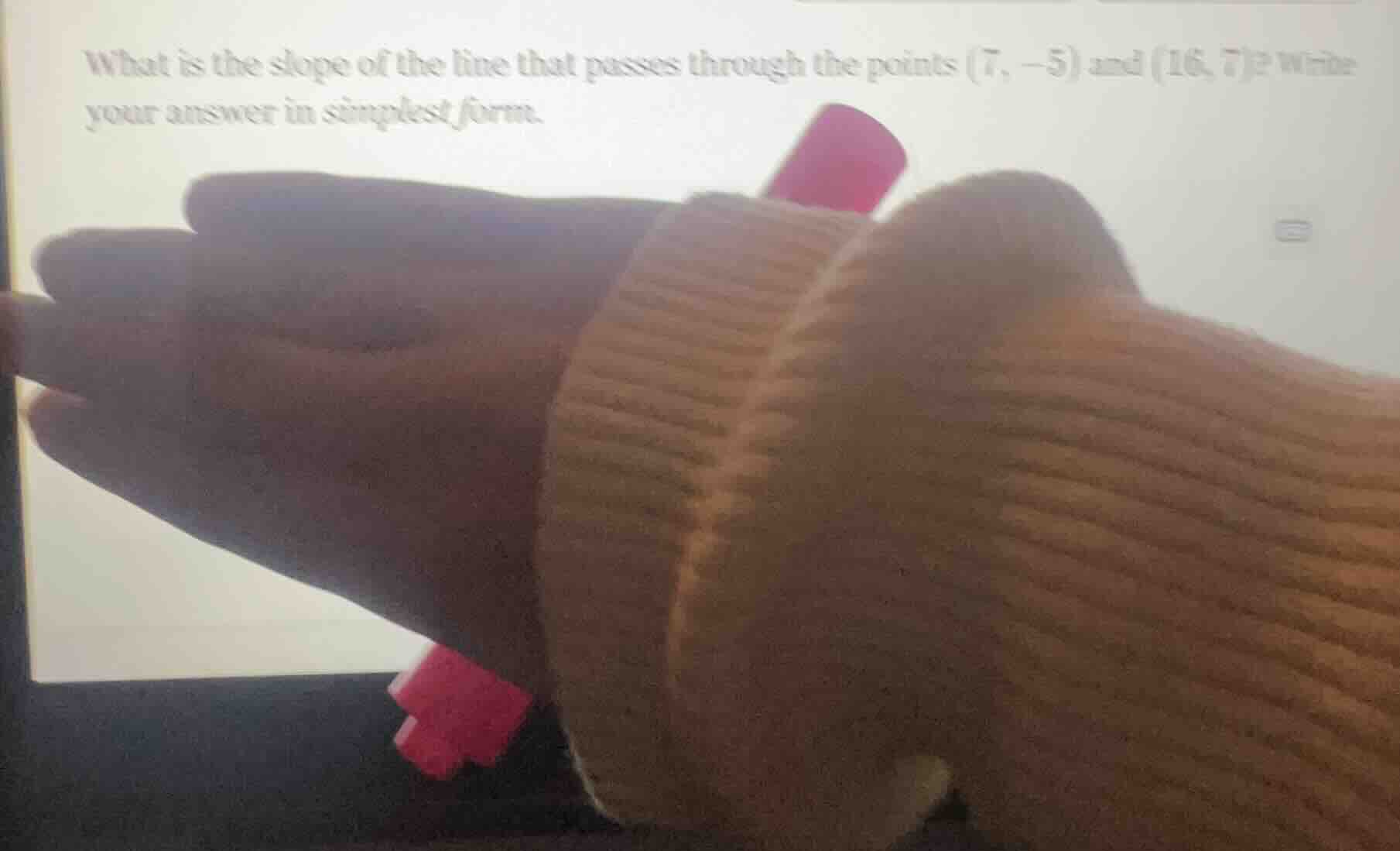 what is the slope of the line that passes through the points (7, -5) an…