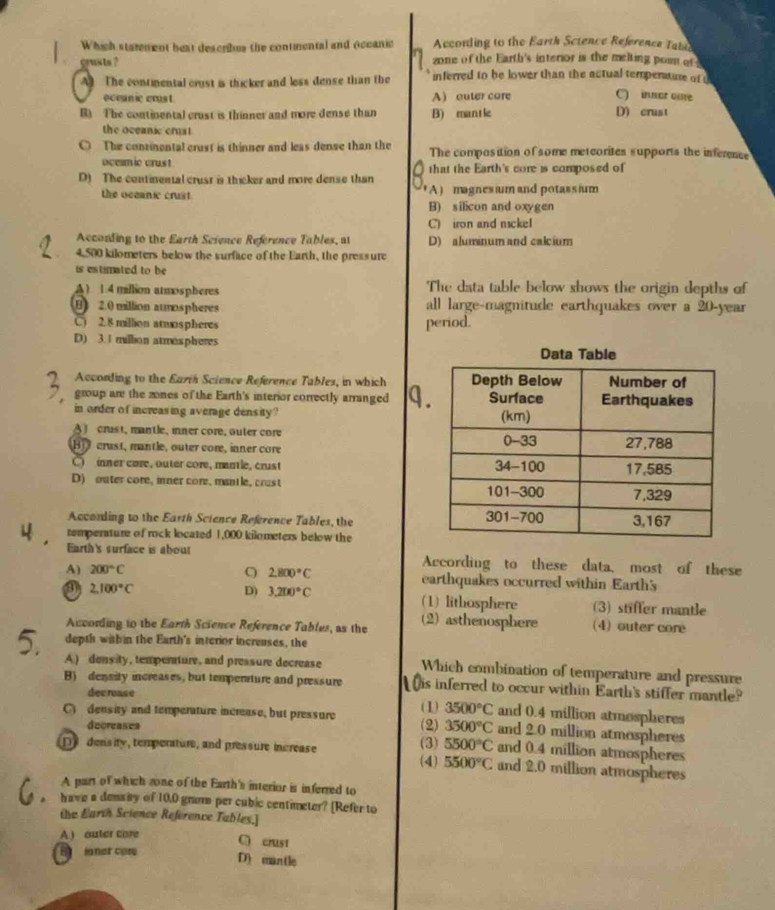 1. which statement best describes the continental and oceanic crusts? a…
