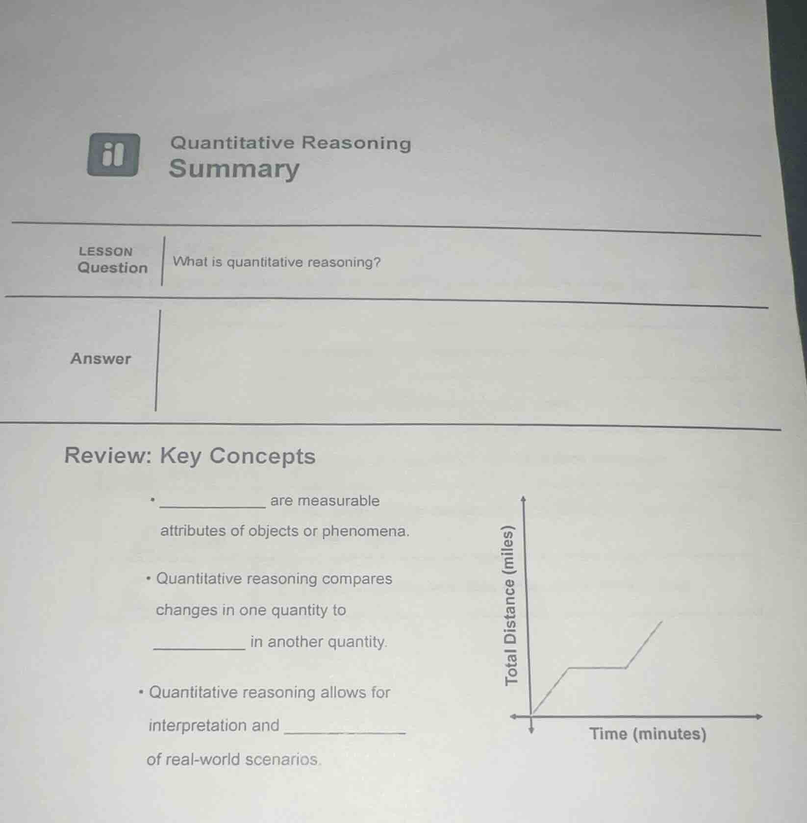 quantitative reasoning summary lesson question what is quantitative rea…