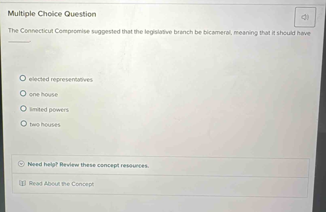 multiple choice question the connecticut compromise suggested that the …