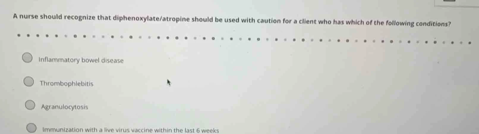 a nurse should recognize that diphenoxylate/atropine should be used wit…
