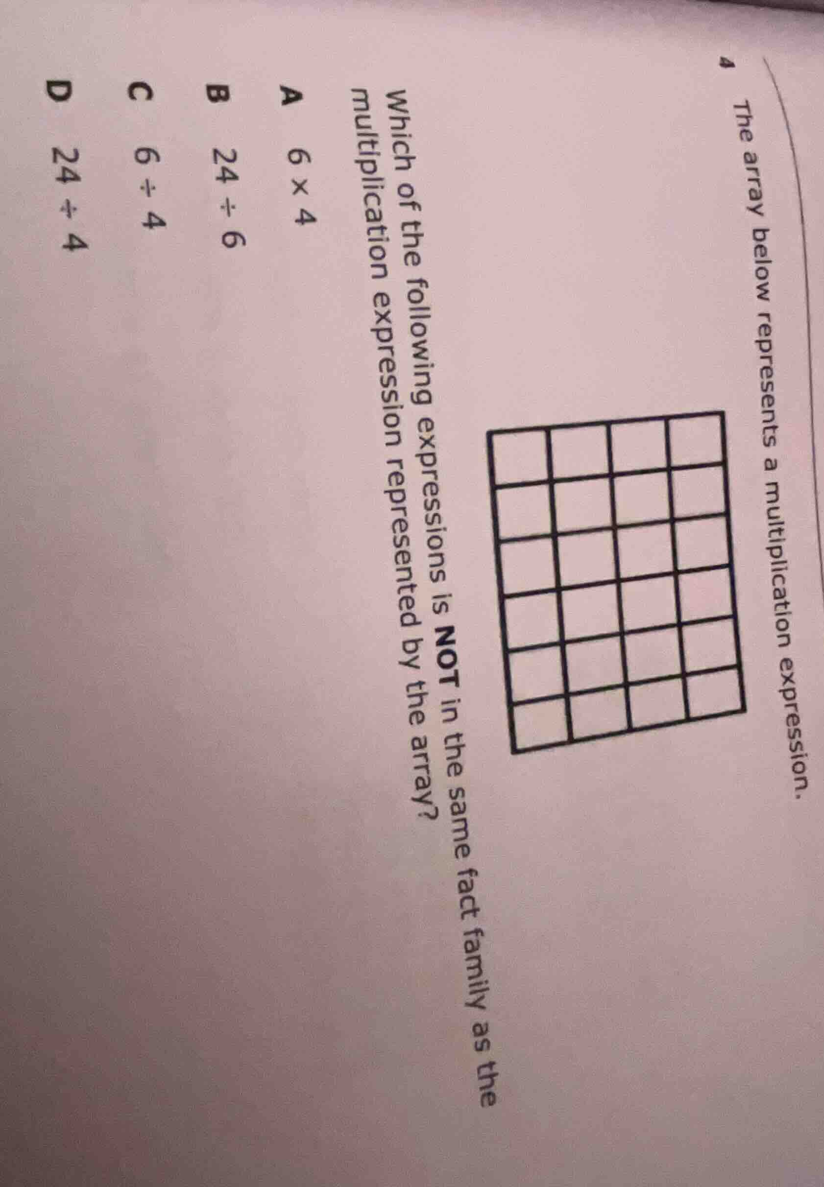 4 the array below represents a multiplication expression. which of the …