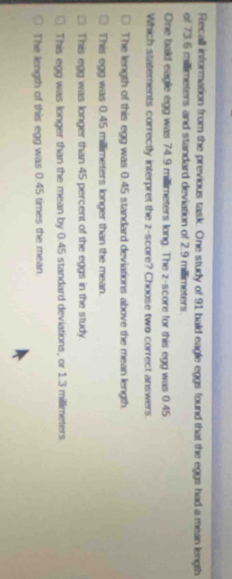 recall information from the previous task. one study of 91 bald eagle e…