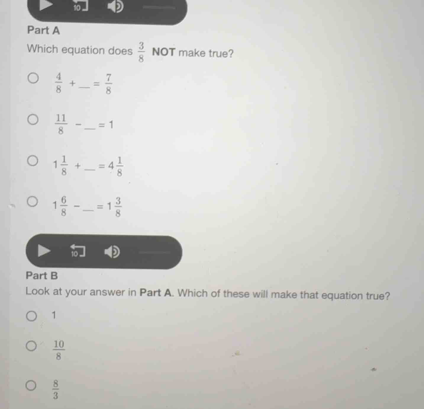 part a which equation does \\(\\frac{3}{8}\\) not make true? \\(\\frac{…
