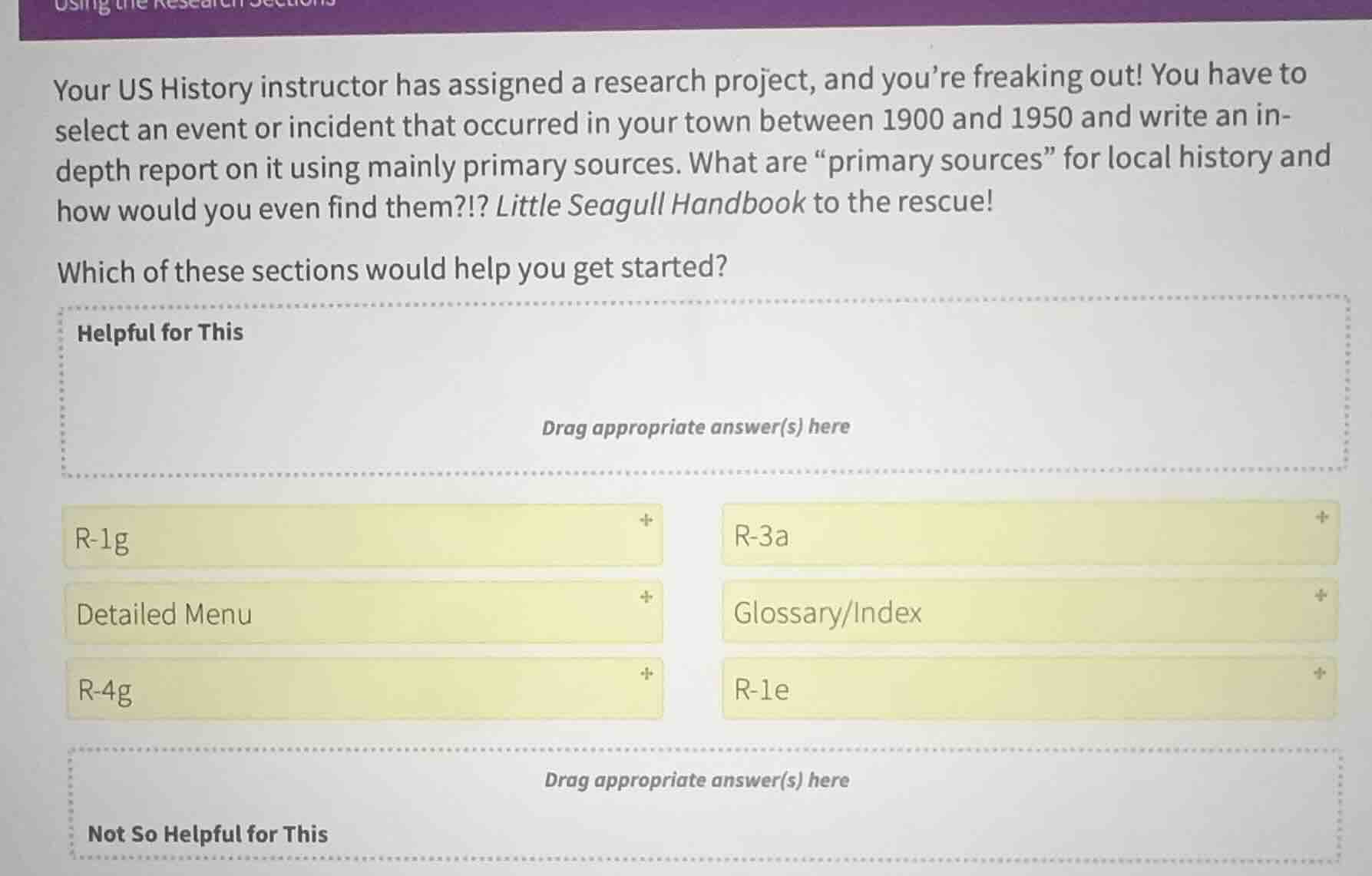 your us history instructor has assigned a research project, and you’re …