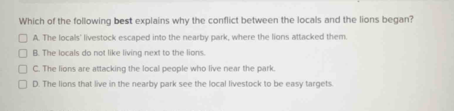 which of the following best explains why the conflict between the local…